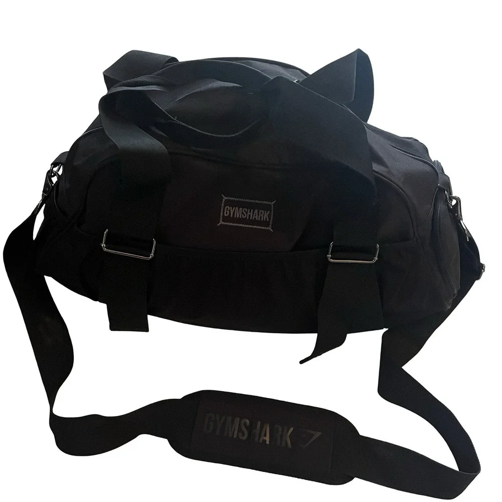 Gymshark Black Duffle Back Shoulder Adjustable Strap Capsule Classic Pockets